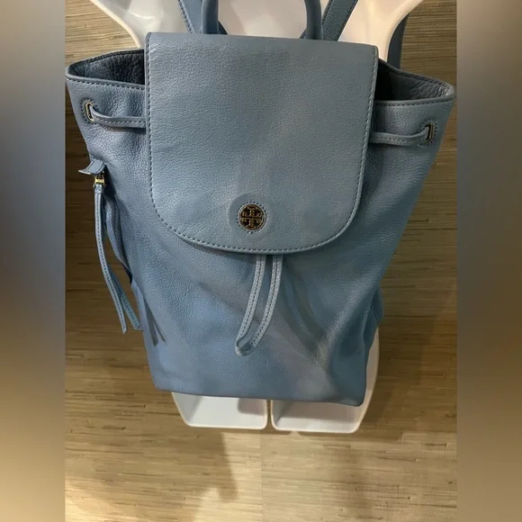 Tory Burch Light Blue Leather Backpack Tory Burch Leather Emerson Backpack (SHF-22314) main image 2
